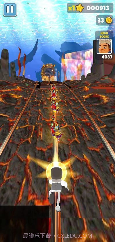 地铁跑酷海底熔岩魔改版截图3 地铁跑酷海底熔岩魔改版截图3