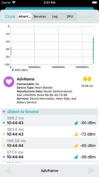 nRF Connect蓝牙扫描连接App截图1 nRF Connect蓝牙扫描连接App截图1