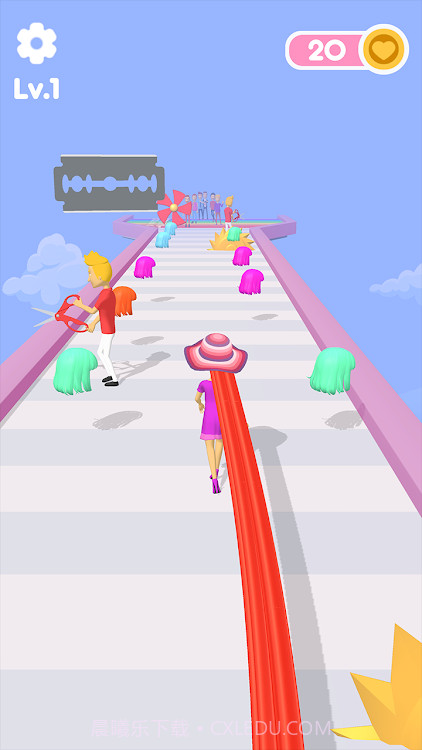 头发鞭打跑游戏截图1