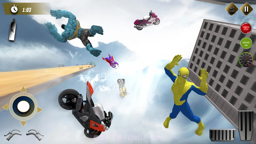 蜘蛛英雄摩托特技截图1