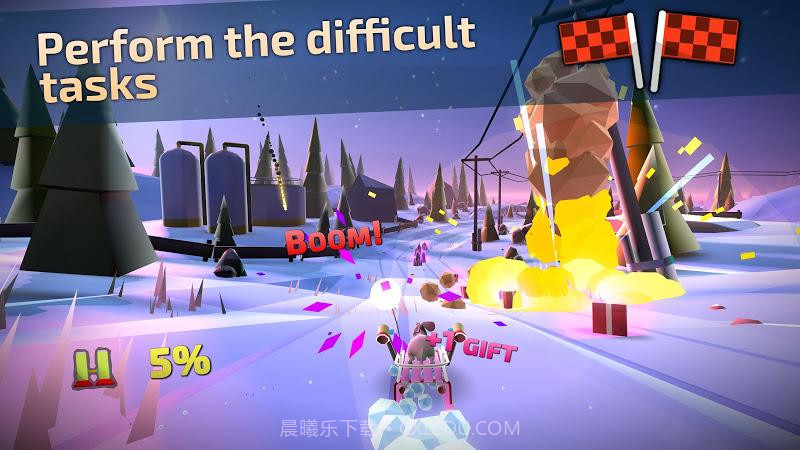 动物冒险:下坡冲刺游戏截图3 动物冒险:下坡冲刺游戏截图3