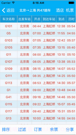 路路通时刻表截图2