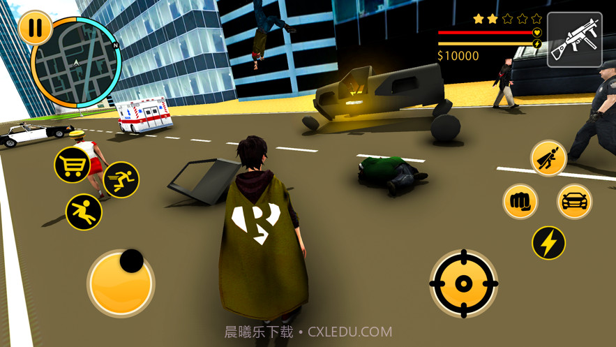 飞行超人机器人火柴人绳索英雄截图3