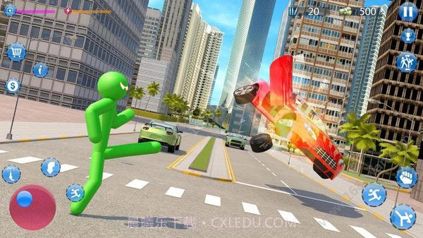 绿色火柴人城市英雄截图1