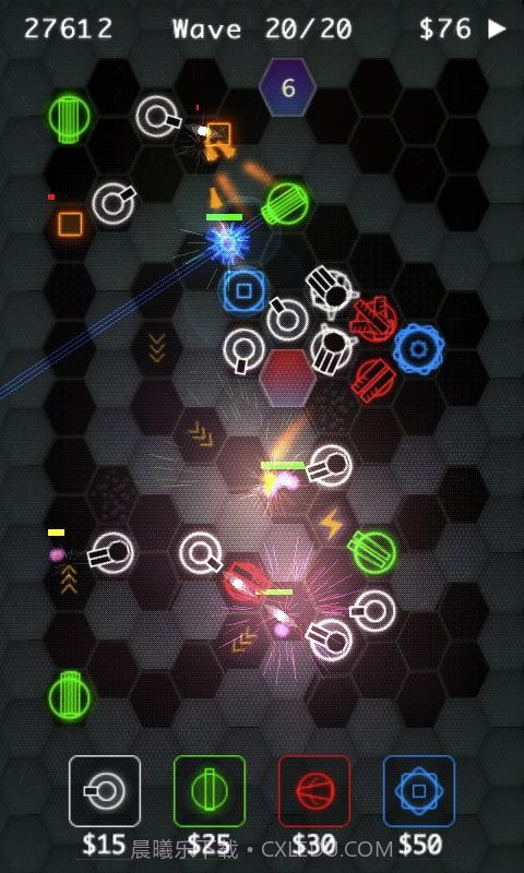 炫光塔防 HexDefense截图2 炫光塔防 HexDefense截图2