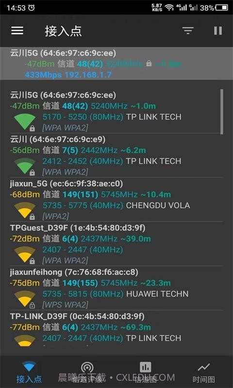 云川WiFi分析仪截图1 云川WiFi分析仪截图1