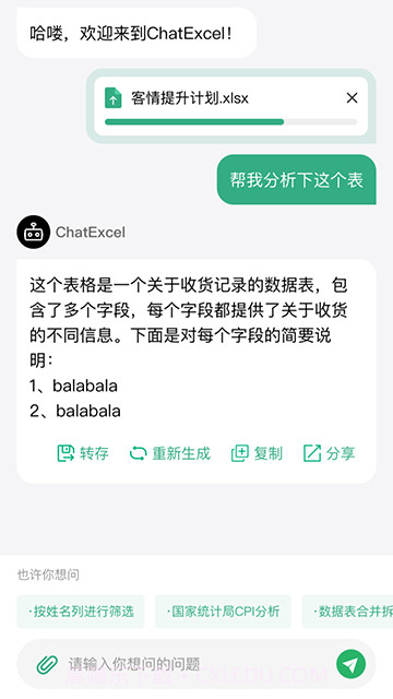 酷表ChatExcel自定义版截图3 酷表ChatExcel自定义版截图3