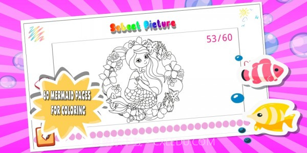 美人鱼涂色截图1 美人鱼涂色截图1