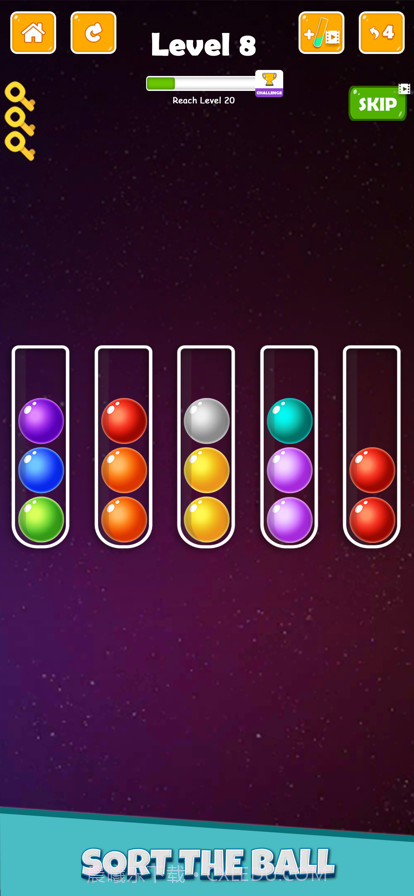 球颜色排序谜游戏截图2 球颜色排序谜游戏截图2